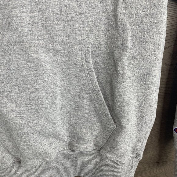 Champion Gray Half-Zip Hoodie With Kangaroo Pocket & Logo Embroidery - Picture 4 of 11
